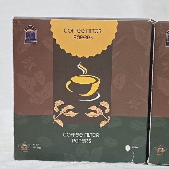 102 Size 1-2 Cup Small Coffee Paper Filters 200 COUNT Unbleached Disposable - Picture 2 of 4